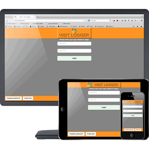 visit logger on iPhone, iPad and Desktop screens
